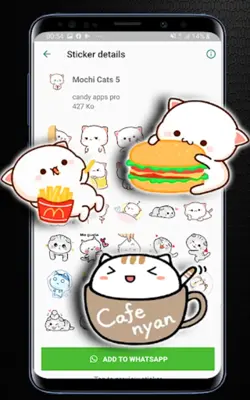 Mochi Peach Cat Stickers whats android App screenshot 0