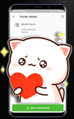 Mochi Peach Cat Stickers whats android App screenshot 2